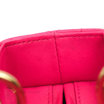 Christian Dior Lady Dior Medium Fuschia Pink Lambskin Gold Hardware