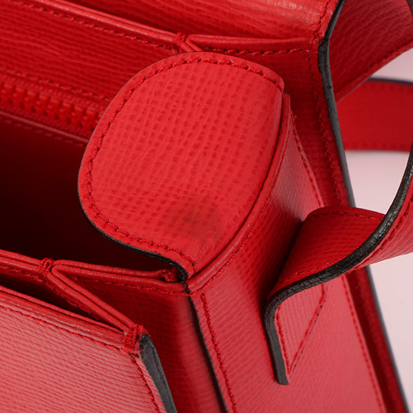 Celine Circle Logo Plate Shoulder Bag Red