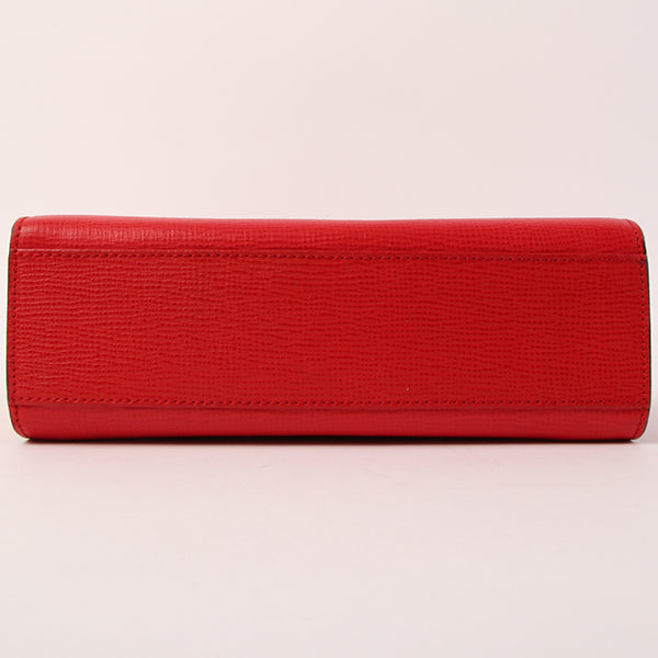 Celine Circle Logo Plate Shoulder Bag Red