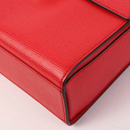 Celine Circle Logo Plate Shoulder Bag Red