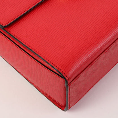 Celine Circle Logo Plate Shoulder Bag Red