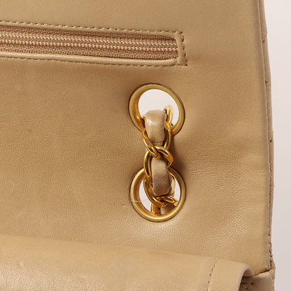 Chanel Around 1995 Made Classic Flap Chain Bag 25Cm Beige