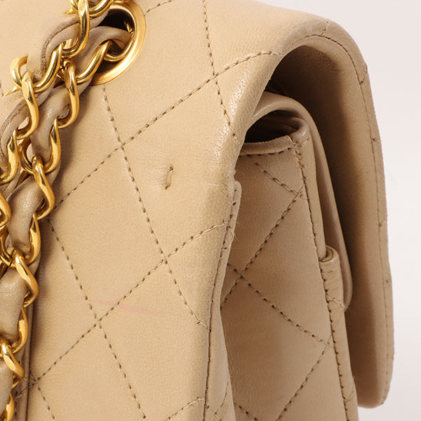 Chanel Around 1995 Made Classic Flap Chain Bag 25Cm Beige
