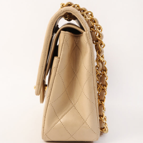 Chanel Around 1995 Made Classic Flap Chain Bag 25Cm Beige