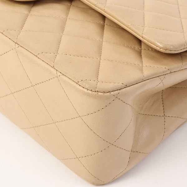 Chanel Around 1995 Made Classic Flap Chain Bag 25Cm Beige