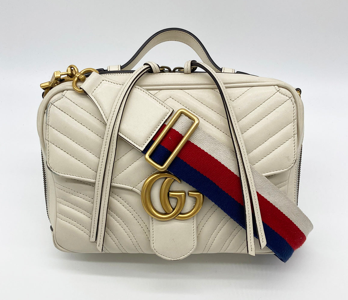 Gucci GG Marmont Matelasse Top Handle Flap Bag