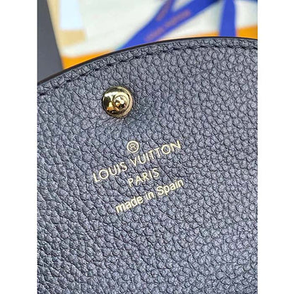 Louis Vuitton LV Unisex Rosalie Coin Purse Black Monogram Empreinte Embossed Supple Grained Cowhide Leather