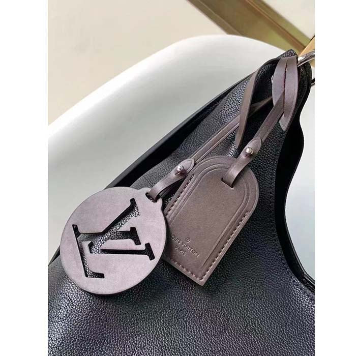 Louis Vuitton LV Women Carmel Hobo Bag Black Mahina Perforated Calf Leather