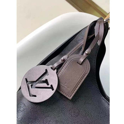 Louis Vuitton LV Women Carmel Hobo Bag Black Mahina Perforated Calf Leather