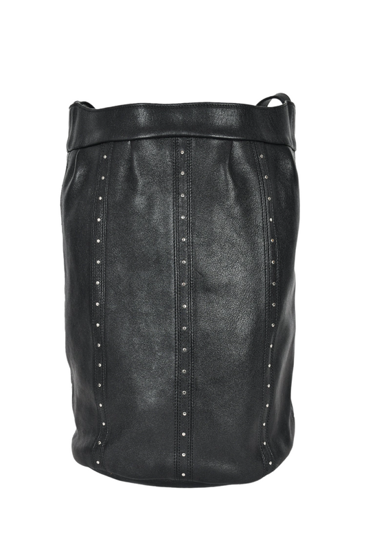 Celine 2019 Black Leather Studded Medium Bucket 16 Bag