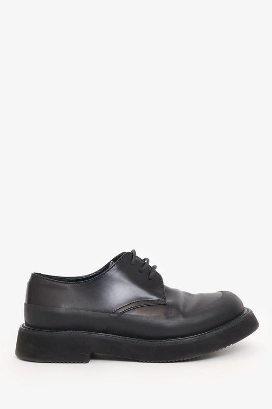 Celine Black Leather Lace up Chunky Shoes Size 36