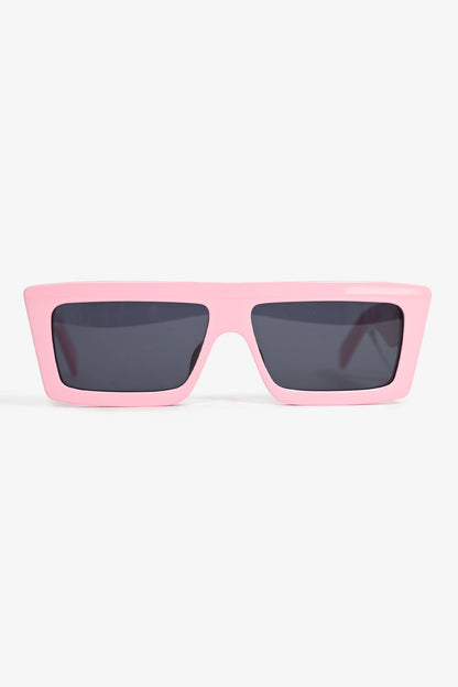 Celine Pink Frame Rectangular Sunglasses with Pouch