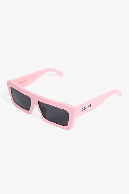Celine Pink Frame Rectangular Sunglasses with Pouch