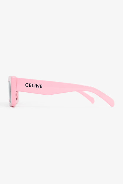 Celine Pink Frame Rectangular Sunglasses with Pouch