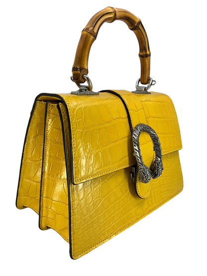 Gucci Dionysus Bamboo Top Handle Crocodile Bag