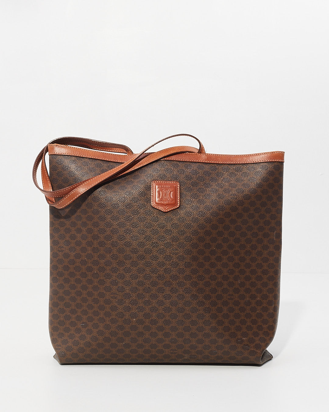 Celine Vintage Brown Monogram Print Tote Bag