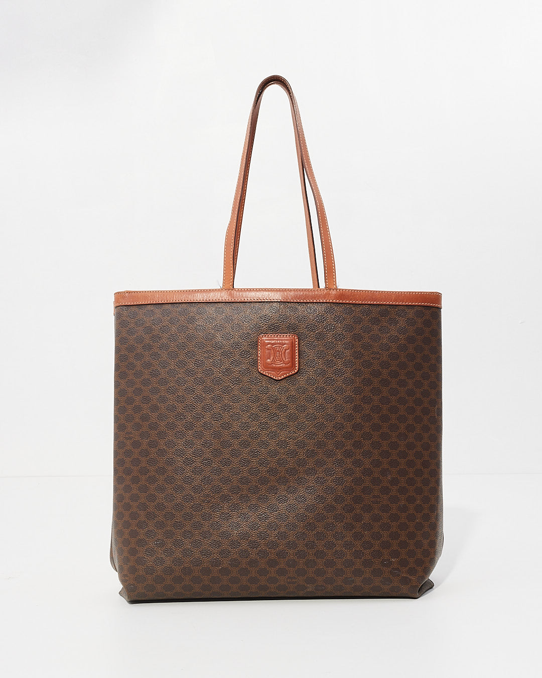 Celine Vintage Brown Monogram Print Tote Bag