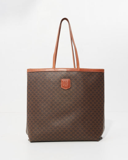 Celine Vintage Brown Monogram Print Tote Bag