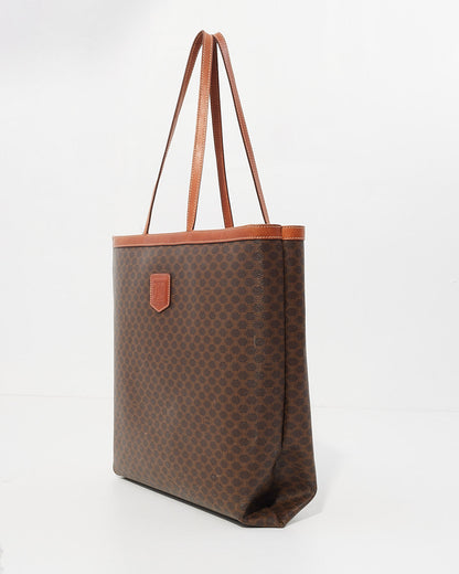 Celine Vintage Brown Monogram Print Tote Bag