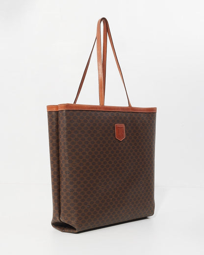Celine Vintage Brown Monogram Print Tote Bag