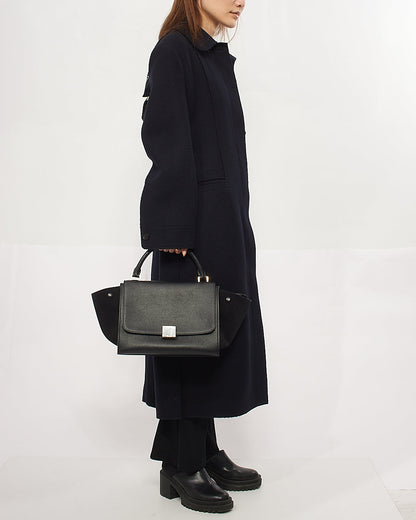 Celine Black Leather & Suede Small Trapeze Bag