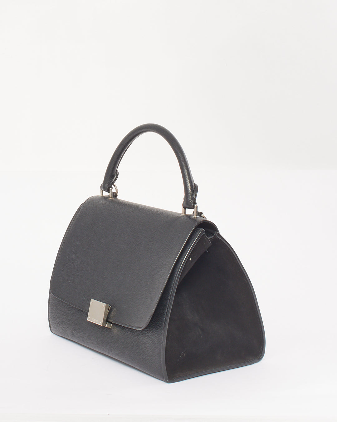 Celine Black Leather & Suede Small Trapeze Bag