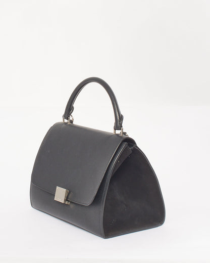 Celine Black Leather & Suede Small Trapeze Bag