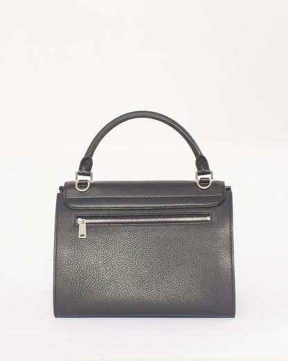 Celine Black Leather & Suede Small Trapeze Bag