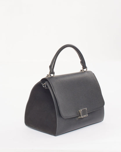 Celine Black Leather & Suede Small Trapeze Bag