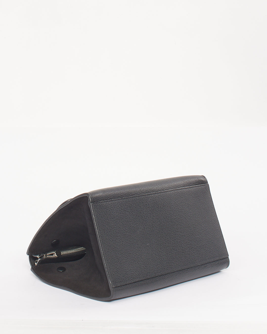 Celine Black Leather & Suede Small Trapeze Bag