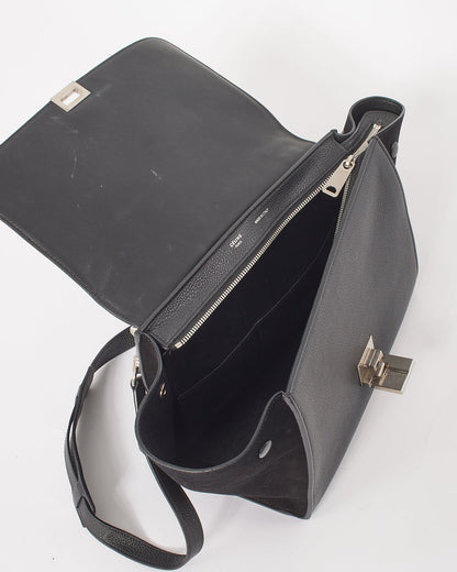 Celine Black Leather & Suede Small Trapeze Bag