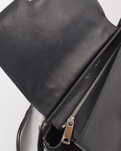 Celine Black Leather & Suede Small Trapeze Bag
