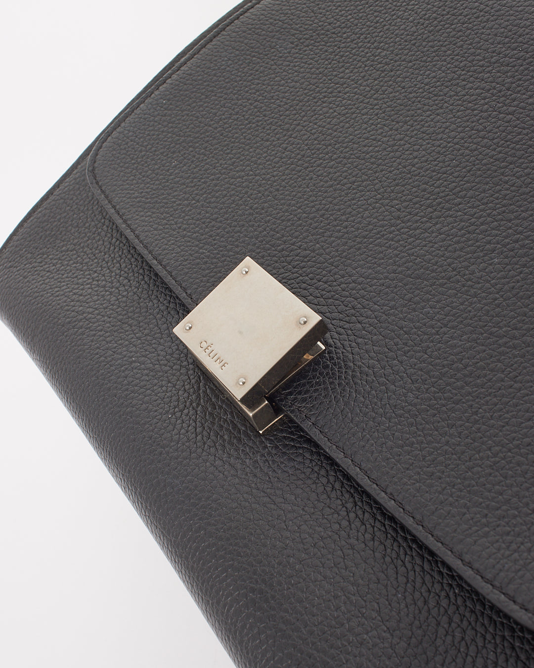 Celine Black Leather & Suede Small Trapeze Bag