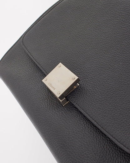 Celine Black Leather & Suede Small Trapeze Bag