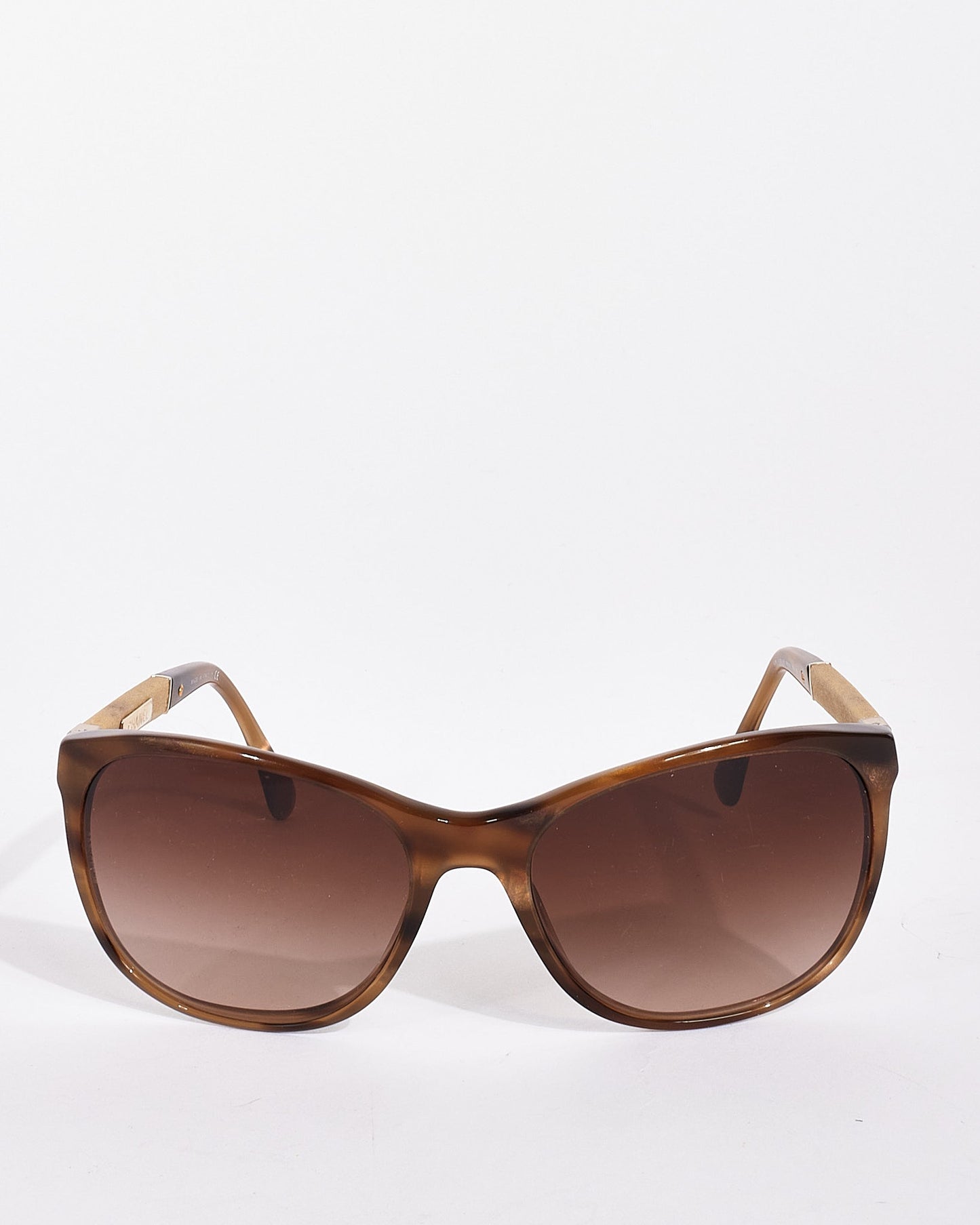 Chanel Brown Tortoise Acetate 5185 Cat Eye Sunglasses