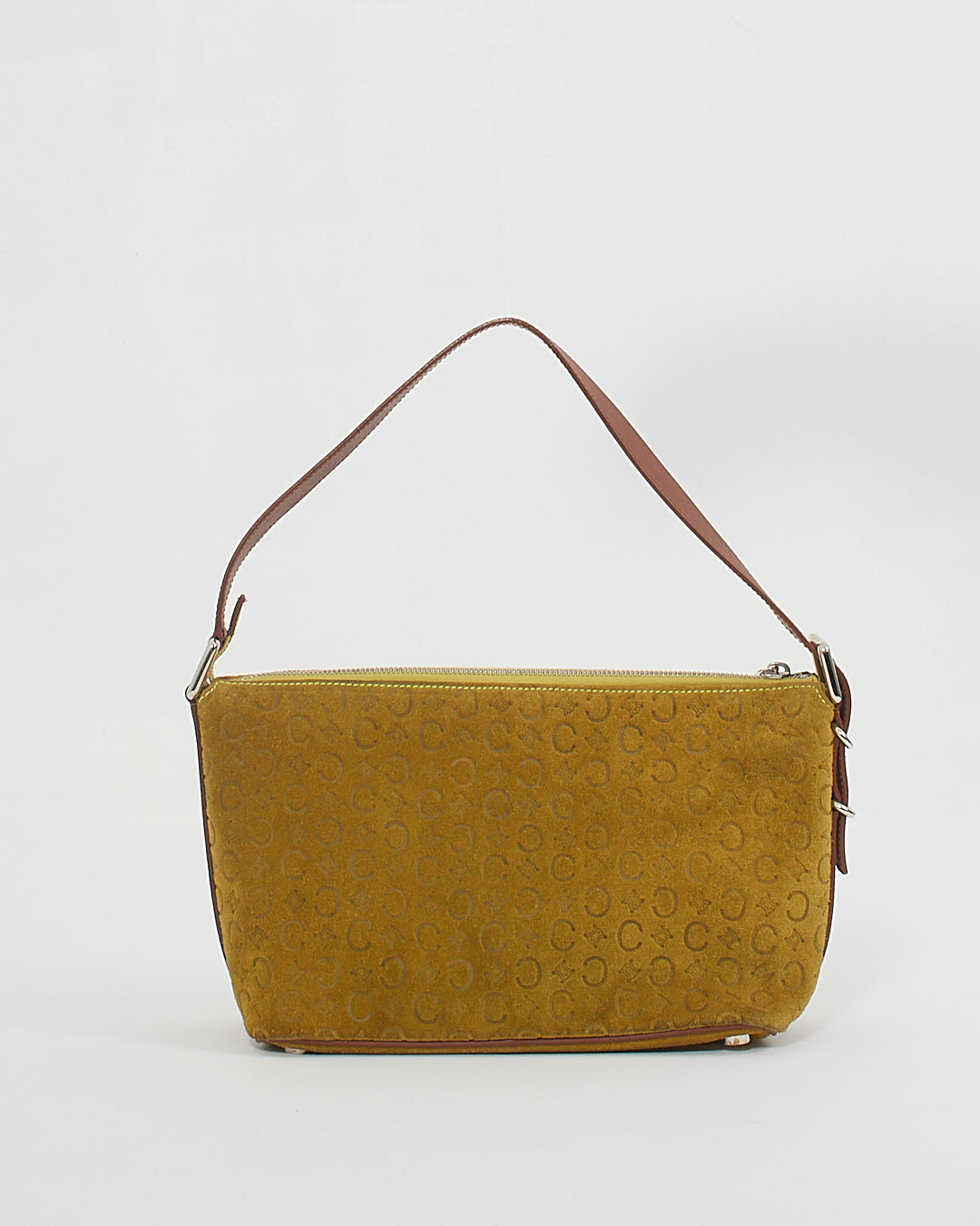 Celine Vintage Green Suede Macadam Shoulder Bag