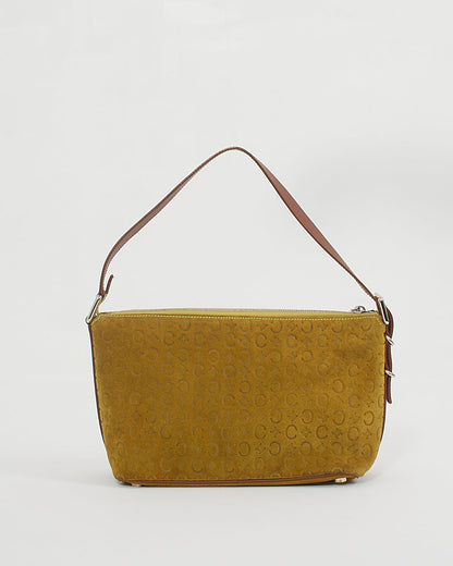 Celine Vintage Green Suede Macadam Shoulder Bag