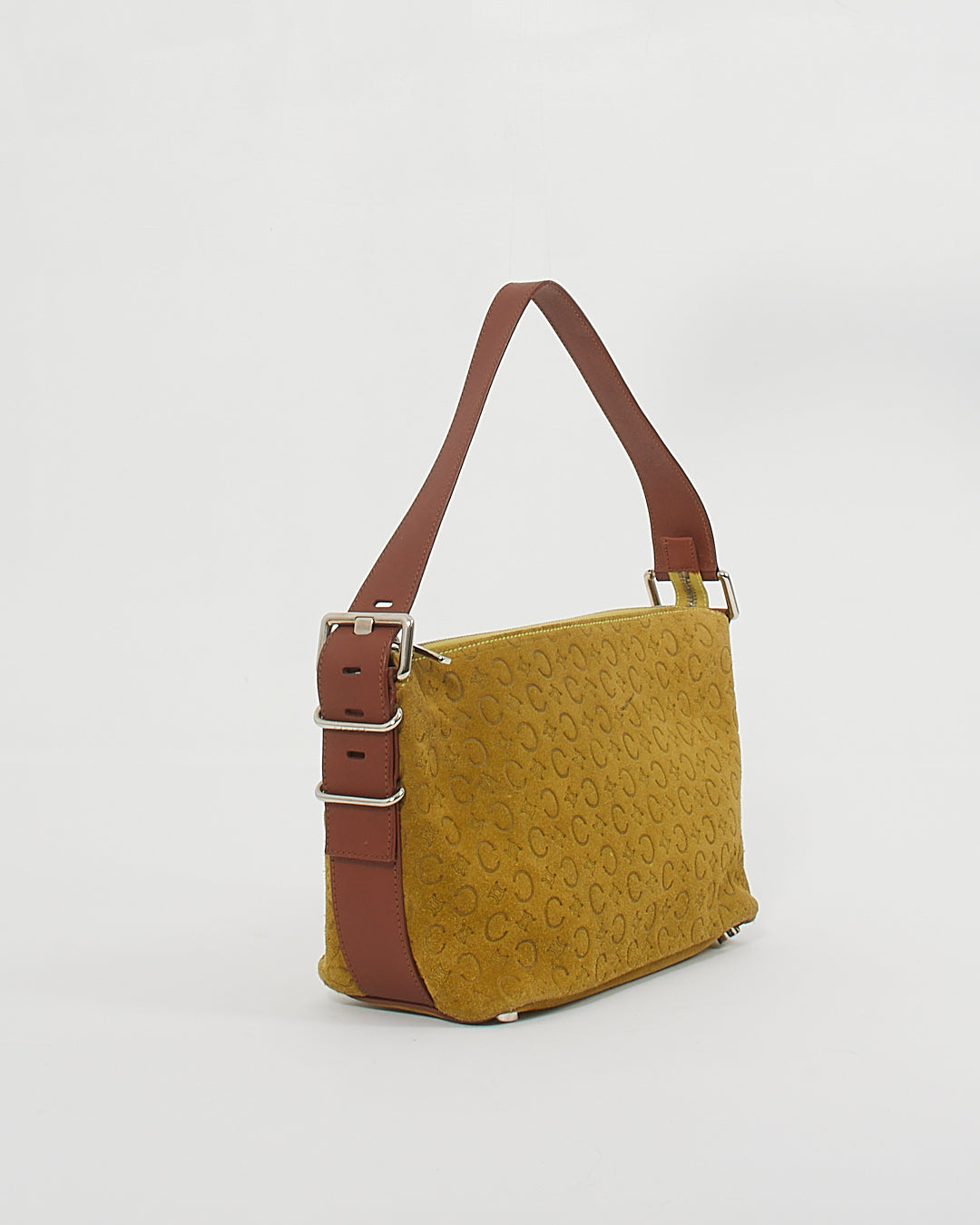 Celine Vintage Green Suede Macadam Shoulder Bag