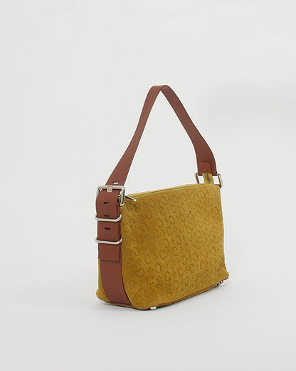 Celine Vintage Green Suede Macadam Shoulder Bag
