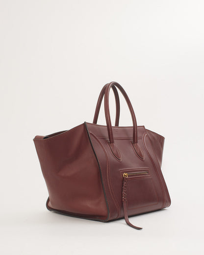 Celine Burgundy Leather Phantom Tote