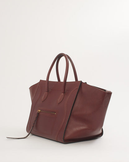 Celine Burgundy Leather Phantom Tote