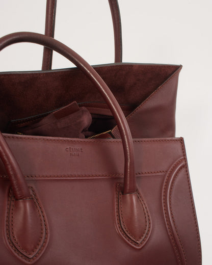 Celine Burgundy Leather Phantom Tote
