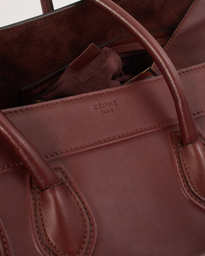 Celine Burgundy Leather Phantom Tote