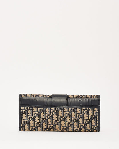 Dior Navy Oblique Canvas 30Montaigne Chain Clutch Bag