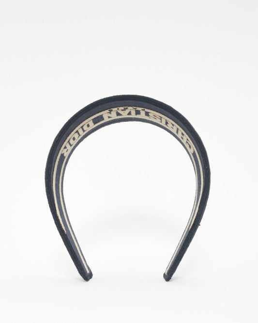 Dior Blue Canvas Oblique Wide Headband