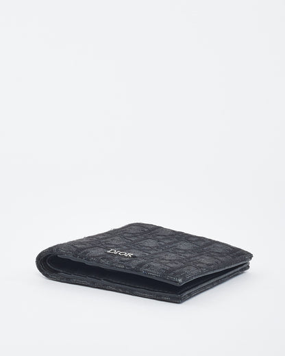 Dior Black Dior Jacquard Canvas Vertical Bi-Fold Wallet