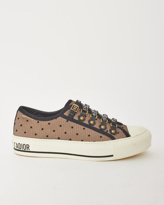 Dior Beige Polka Dot "Walk'N'Dior" Mesh Low Top Sneaker - 36