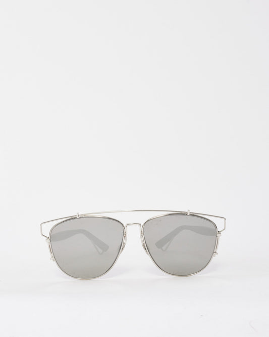 Dior Silver Mirror Technologic Aviator Sunglasses