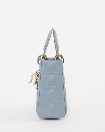 Dior Slate Blue Cannage Lambskin Leather Small Lady Dior Bag