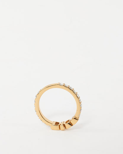 Dior Gold Metal and Crystal Dio(r)evolution Ring - L